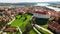 Aerial Drone View over Ptuj Castle in Slovenia