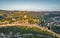 Aerial drone view over Veliko Tarnovo Tsarevets Fortress in Bulgaria