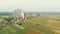 Aerial Drone View Of Paramotor Tandem Having Fun Gliding And Flying In The Air