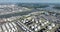 Aerial drone view of petrochemical Botlek Port, Botlek Haven, Rotterdam, The Netherlands.