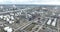 Aerial drone view on petrochemical refinery in Moerdijk, The Netherlands. Heavy industry, chemical equipment facility