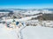 Aerial drone view of Pilgrimage Church of Saint John of Nepomuk, Zdar nad Sazavou, Czech Republic. UNESCO heritage. Ancient