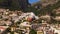 Aerial drone view of Positano town in Italy