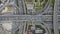 Aerial drone view of a road junction at sunset Belgrade, Serbia, Europe