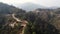 An aerial drone view of the rugged hills of Nepal