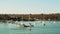 Aerial Drone View of Sailing Boats in Fishbourne Harbour on Isle of Wight, England, English Channel