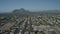 Aerial Drone View of Scottsdale, Tempe and Camelback East Village in Arizona during sunset in desert winter time showing