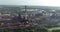 Aerial drone view of a steel manufacturing company facility.