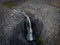 Aerial drone view of Studlafoss waterfall in Iceland