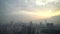 Aerial drone view of sunrise at Kuala Lumpur