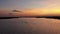 Aerial Drone View of Sunset on the Delaware River in Philadelphia Pennsylvania