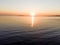 Aerial Drone View of Sunset with Seagulls at Golden Hour