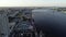 Aerial Drone View of Tall Ships Docked in Philadelphia PA