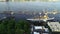 Aerial Drone View of Tall Ships Docked in Philadelphia PA