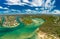 Aerial drone view, Tallebudgera Creek and beach on the Gold Coast, Queensland, Australia