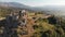 Aerial drone view to Tlos ancient ruined Lycian hilltop citadel and town