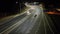 Aerial drone view on toll collection point on motorway at night. Angostude del Paine Santiago Chile