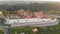 Aerial drone view of Tomar town, Templar Castle and Convent of Christ Portugal