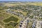 Aerial Drone View of the town of Dalmeny Saskatchewan