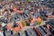 Aerial drone view on town hall and city main square Zielona Gora