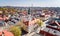 Aerial drone view on town hall and city main square Zielona Gora