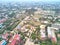 Aerial drone view of a traditionnal cambodian temple