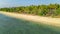 Aerial drone view of tropical beach from above, sea, sand and palm trees island beach landscape, Lanta, Thailand