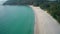 Aerial drone view of tropical empty Surin Beach in Phuket