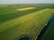 Aerial drone view of typical Dutch fields and polders