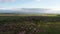 Aerial Drone view of the Ukrainian countryside, Europe. Scenic landscape of traditional village in beautiful Spring sunny day