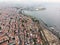 Aerial Drone View of Unplanned Urbanization Istanbul City with Apartment Buildings Yenikapi Samatya in Turkey.