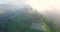 aerial drone view of a vegetable plantation on the slopes of Mount Sumbing