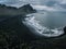 Aerial drone view of Vestrahorn at Stokksnes