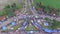 Aerial/drone view of the weekly grocery market in indonesia