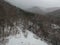 Aerial Drone view of Winter in the Blue ridge of the Appalachian Mountains near Asheville, North Carolina. Pisgah National Forest