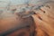 Aerial Dune Textures of Namibian Desert, sunset at Swakopmund, Namibia, Africa