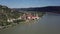 Aerial of Durnstein, Wachau valley, Austria.