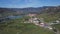 Aerial of Durnstein, Wachau valley, Austria.