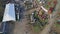 Aerial of an Early Morning View of Opening Day at an Amish Mud Sale Selling Farm Equipment