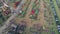 Aerial of an Early Morning View of Opening Day at an Amish Mud Sale Selling Farm Equipment to Quilts