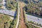 Aerial from ecoduct Laarderhoogt in the Netherlands