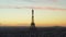 AERIAL: Eiffel Tower,Tour Eiffel in Paris, France Drone view with Beautful Sunset Sky