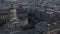 Aerial: empty Berlin Gendarmenmarkt Square with view on German Church and Konzerthaus during Corona Virus COVID19