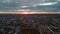 Aerial epic city at sunset, Kharkiv center streets