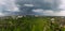 Aerial epic storm sky panorama Kharkiv city park