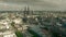 Aerial establishing shot of the city of Cologne, Germany