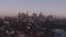 Aerial evening view of downtown Los Angeles in California