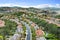 Aerial exterior shot of a luxury home in Calabasas, California.