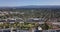 Aerial of facebook Building 20 in suburbs of menlo park