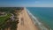 Aerial. Famous beach Garrao filmed from the sky, Vale de Lobo.